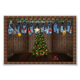 のぶら下がったクリスマスのまわりにフォトプリント フォトプリント           