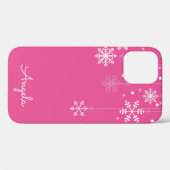 のぶら下がったスノーフレークPink Personal Name iPhone 12 Case-Mate iPhoneケース (裏面 (横))
