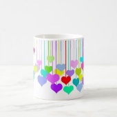 のぶら下がったハートオンホワイト コーヒーマグカップ (中央)