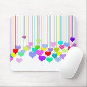 のぶら下がったハートオンホワイト マウスパッド (マウス)