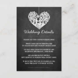 のぶら下がったハートツリーチョーク結婚ボードコレクション エンクロージャーカード
