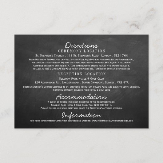 のぶら下がったハートツリーチョーク結婚ボードコレクション エンクロージャーカード (裏面)