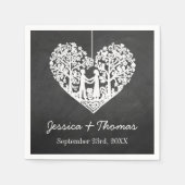 のぶら下がったハートツリーチョーク結婚ボードコレクション スタンダードカクテルナプキン (正面)