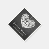 のぶら下がったハートツリーチョーク結婚ボードコレクション スタンダードカクテルナプキン (角)