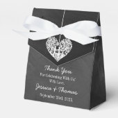 のぶら下がったハートツリーチョーク結婚ボードコレクション フェイバーボックス (正面サイド)