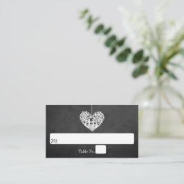 のぶら下がったハートツリーチョーク結婚ボードコレクション プレイスカード