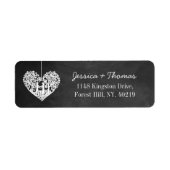 のぶら下がったハートツリーチョーク結婚ボードコレクション ラベル (正面)