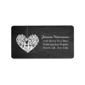 のぶら下がったハートツリーチョーク結婚ボードコレクション ラベル (正面)