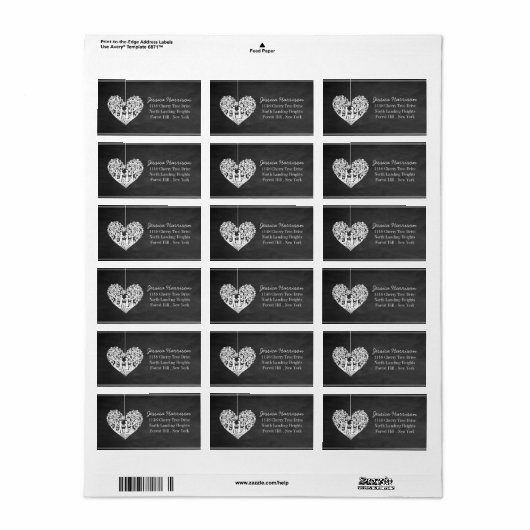 のぶら下がったハートツリーチョーク結婚ボードコレクション ラベル (フルシート)