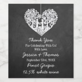 のぶら下がったハートツリーチョーク結婚ボードコレクション ワインラベル (シングルラベル)