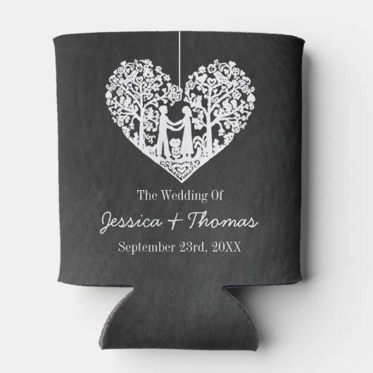 のぶら下がったハートツリーチョーク結婚ボードコレクション 缶クーラー (裏面)