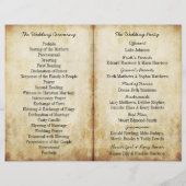 のぶら下がったハートツリーヴィンテージウェディングバイフォールドプログラム (裏面)