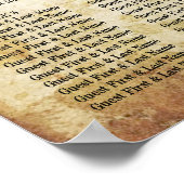 のぶら下がったハートツリーヴィンテージ結婚式のシーティングチャート ポスター (角)