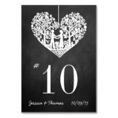 のぶら下がったハートツリー結婚のテーブル番号 テーブルナンバー (裏面)