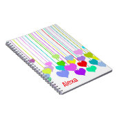 のぶら下がったハート(名前を付けた白) ノートブック (右側)