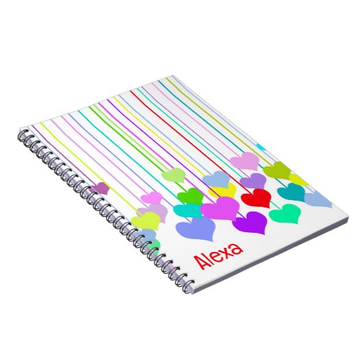 のぶら下がったハート（名前を付けた白） ノートブック (右側)