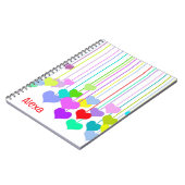 のぶら下がったハート(名前を付けた白) ノートブック (左側)