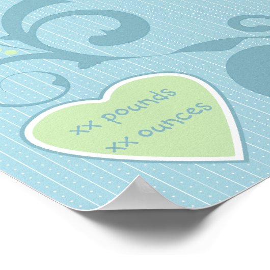 のぶら下がったハートBoy Scrapbookページ ポスター (角)