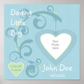 のぶら下がったハートBoy Scrapbookページ ポスター (正面)