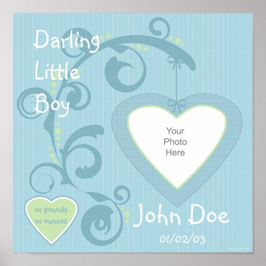 のぶら下がったハートBoy Scrapbookページ ポスター (正面)