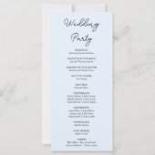 のぶら下がったブルースノーフレークスブルー結婚式 プログラム (裏面)