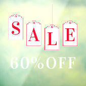 のぶら下がったラベルショップ店の販売割引オフ ウィンドウサイン (シート3)