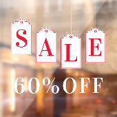 のぶら下がったラベルショップ店の販売割引オフ ウィンドウサイン (シート2)