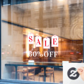 のぶら下がったラベルショップ店の販売割引オフ ウィンドウサイン (カフェ窓)