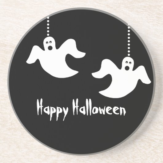 のぶら下がった幽霊たちハロウィーンコースター、ブラック コースター (正面)
