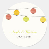 のぶら下がった提灯がステッカーや封筒用シールを気に入る ラウンドシール (正面)