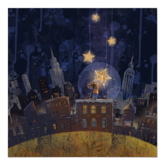 のぶら下がった星の光沢 ポスター (正面)