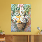 のぶら下がった花のバスケット キャンバスプリント (インサイチュ (リビング))