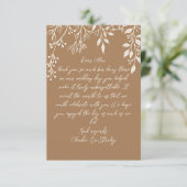 のぶら下がった花模様の葉の暖かいロマンチックなボホ自然 サンキューカード (スタンド正面)