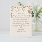 のぶら下がった花模様の葉の暖かいロマンチックなボホ自然 サンキューカード (スタンド正面)