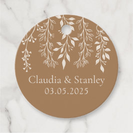 のぶら下がった花模様の葉の暖かいロマンチックなボホ自然 フェイバータグ