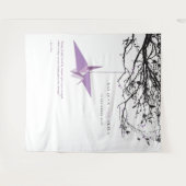 のぶら下がった薄紫紙ク結婚レーンの背景 タペストリー (正面(横))