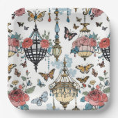 のぶら下がった蝶のシャンデリアフローラ ペーパープレート (正面)