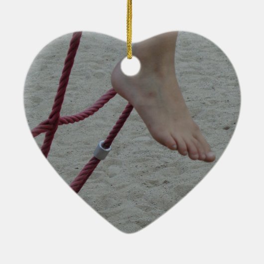 のぶら下がった足登山フレーム足遊び場砂 セラミックオーナメント (裏面)