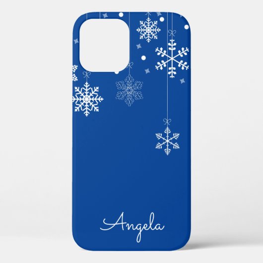 のぶら下がった雪の青い名ユニーク前iPhone 12ケース Case-Mate iPhoneケース (裏面)
