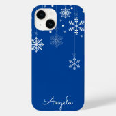 のぶら下がった雪の青い名ユニーク前iPhone 14ケース Case-Mate iPhoneケース (裏面)