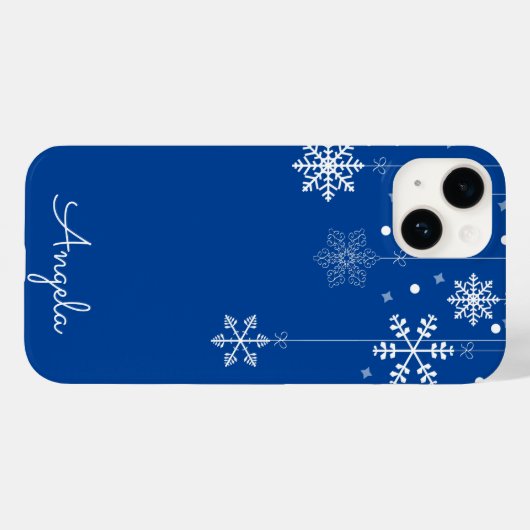 のぶら下がった雪の青い名ユニーク前iPhone 14ケース Case-Mate iPhoneケース (裏面 (横))