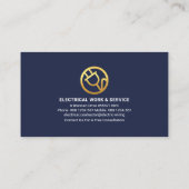 のぶら下がった電球金ゴールド電源プラグ 名刺 (裏面)