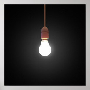 のぶら下がった電球 ポスター