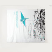 のぶら下がった青紙ク結婚レーンの背景 タペストリー (正面(横))