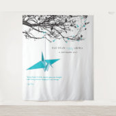 のぶら下がった青紙ク結婚レーンの背景 タペストリー (正面)