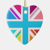 のぶら下がった飾り色数々ののユニオン・ジャック国旗 セラミックオーナメント (右)