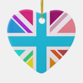 のぶら下がった飾り色数々ののユニオン・ジャック国旗 セラミックオーナメント