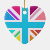 のぶら下がった飾り色数々ののユニオン・ジャック国旗 セラミックオーナメント (裏面)