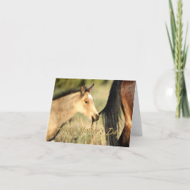 のぶら下がったMama Wild Mustangs Mother's Day Card サンキューカード