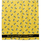 のまわりにおよび蜜蜂の巣パターン シャワーカーテン (正面)